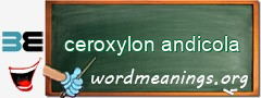 WordMeaning blackboard for ceroxylon andicola
